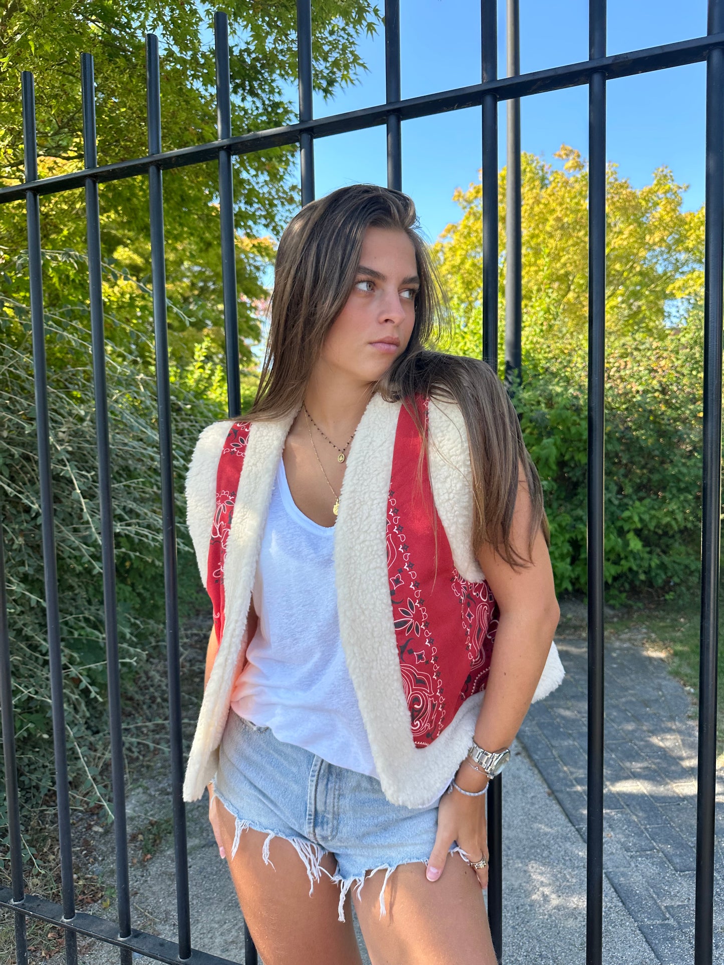 Gilet sans manche Vadim Bandana rouge
