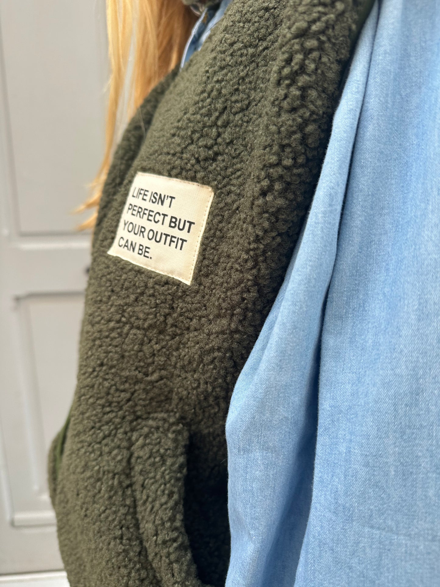 Gilet Gaby moumoute sans manches kaki