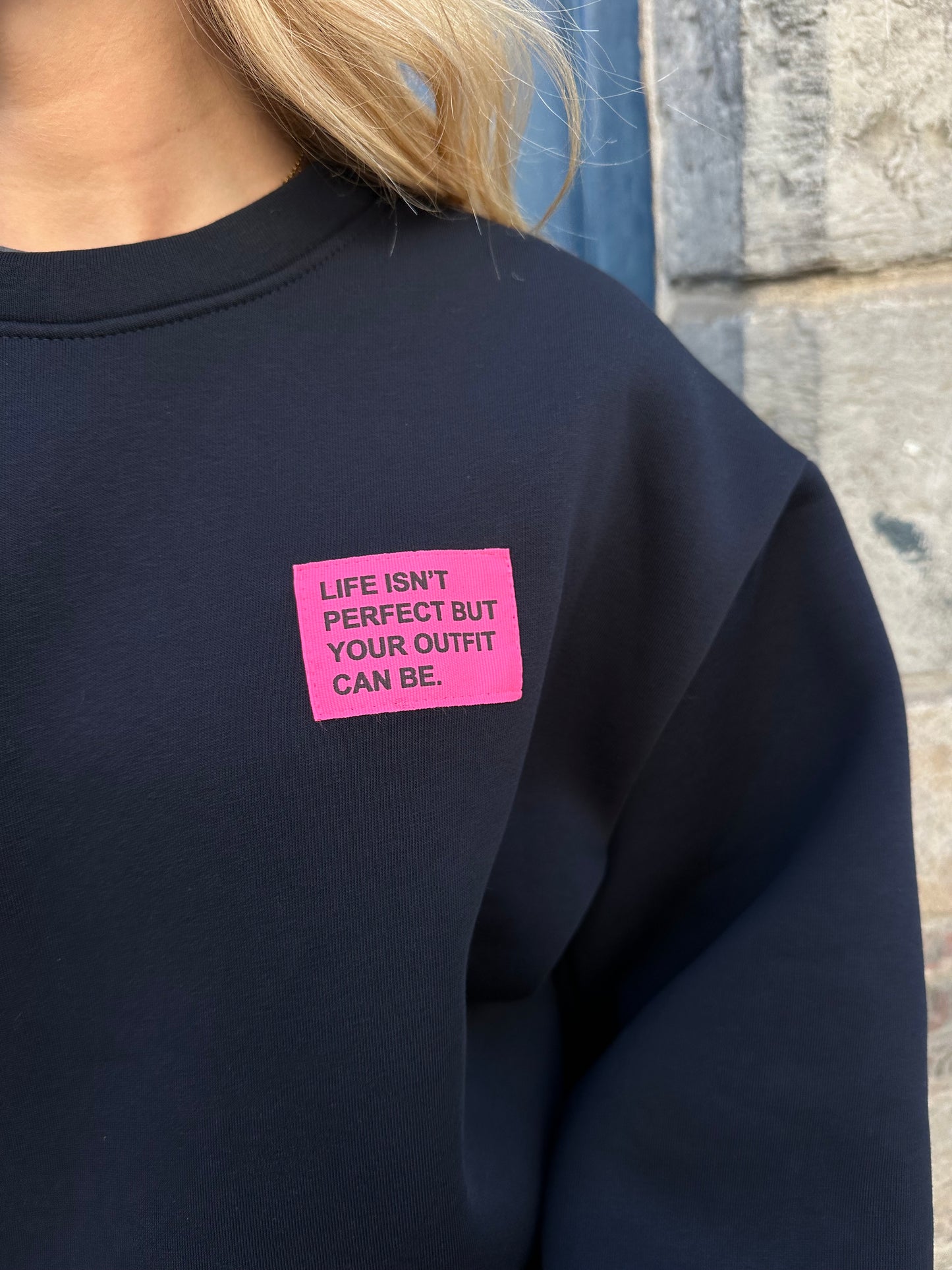 Sweat Gabriel bleu marine manches ballons