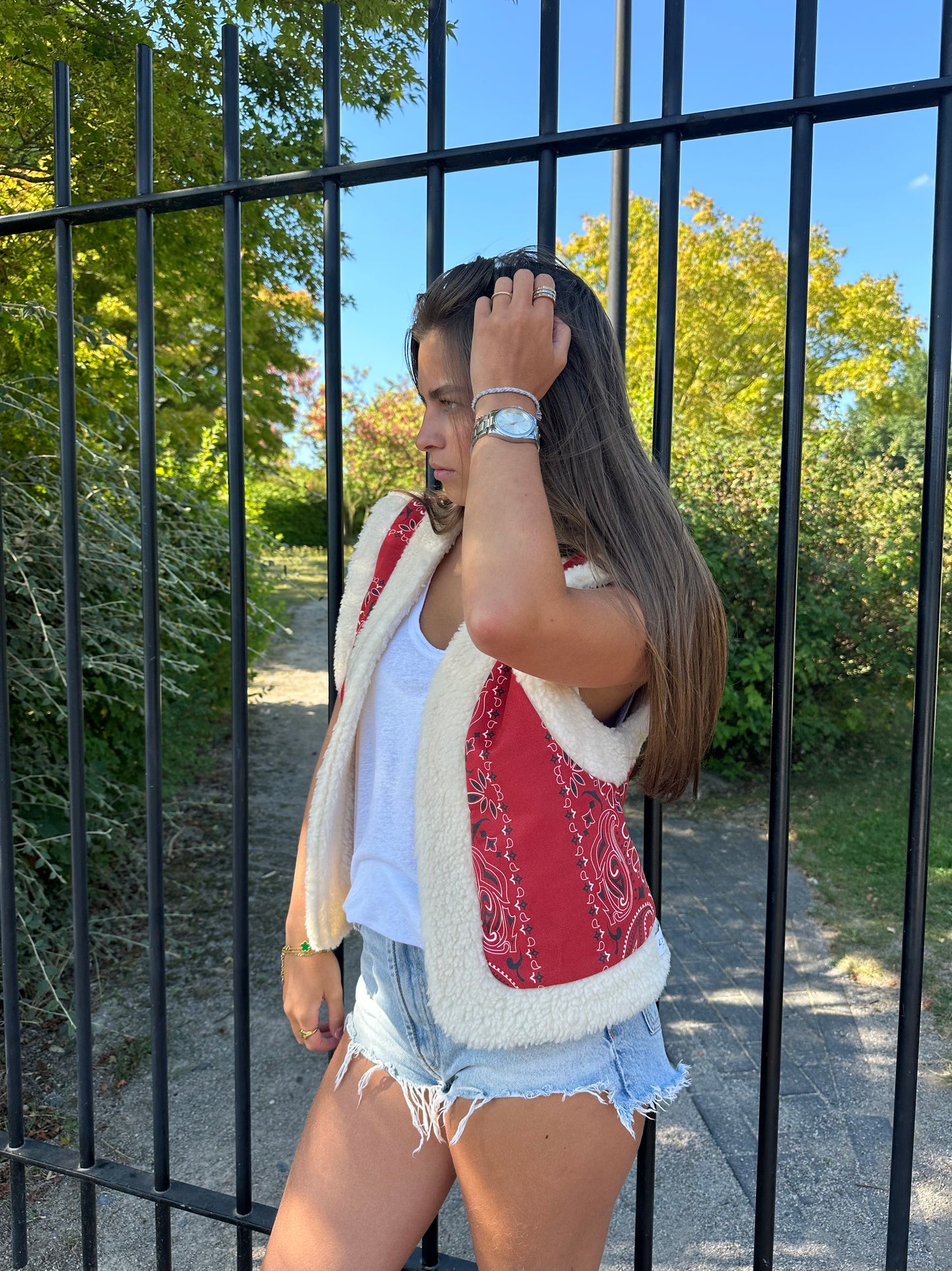 Gilet sans manche Vadim Bandana rouge