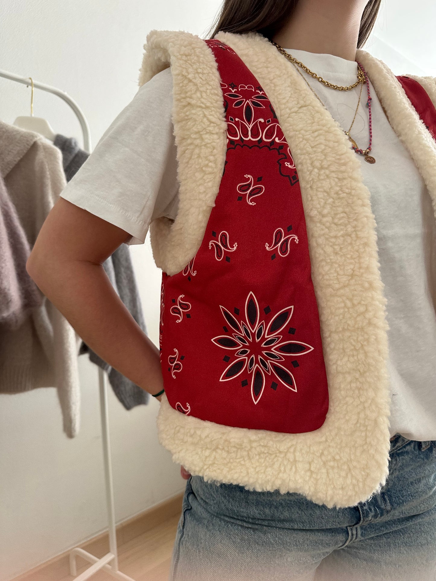 Gilet sans manche Vadim Bandana rouge