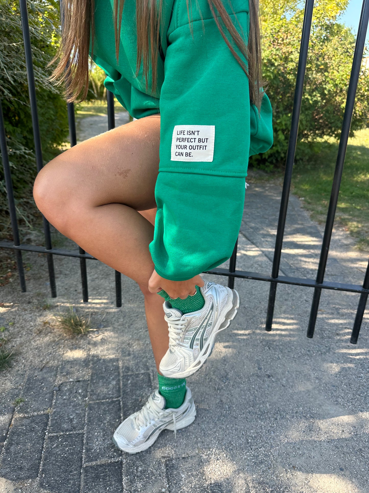 sweat oversize vert Elliot -Patch brodé & confort