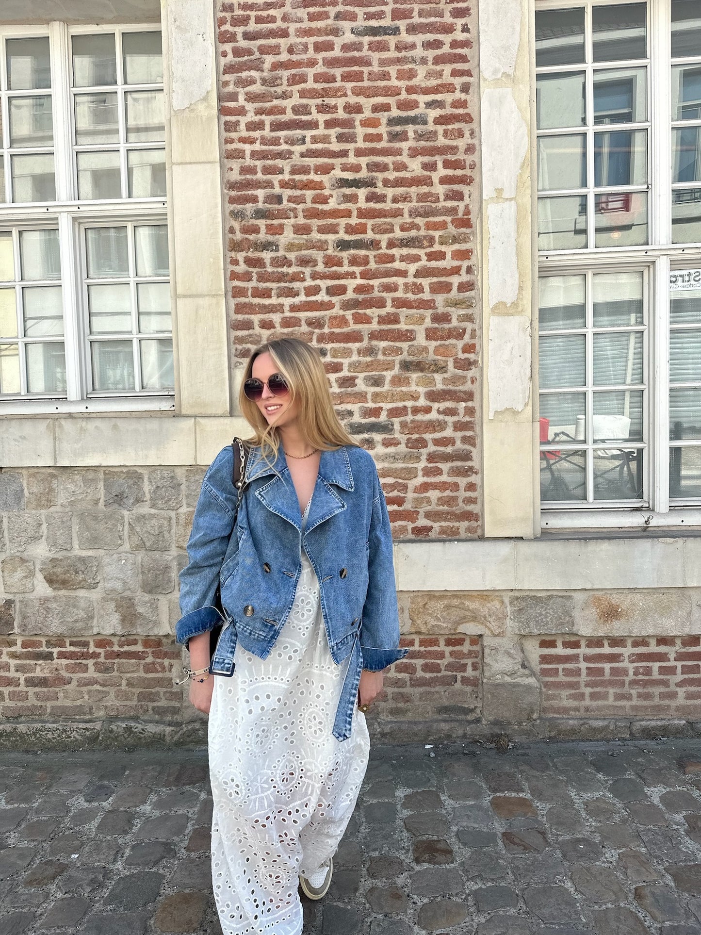 Robe longue Eléa broderie blanche
