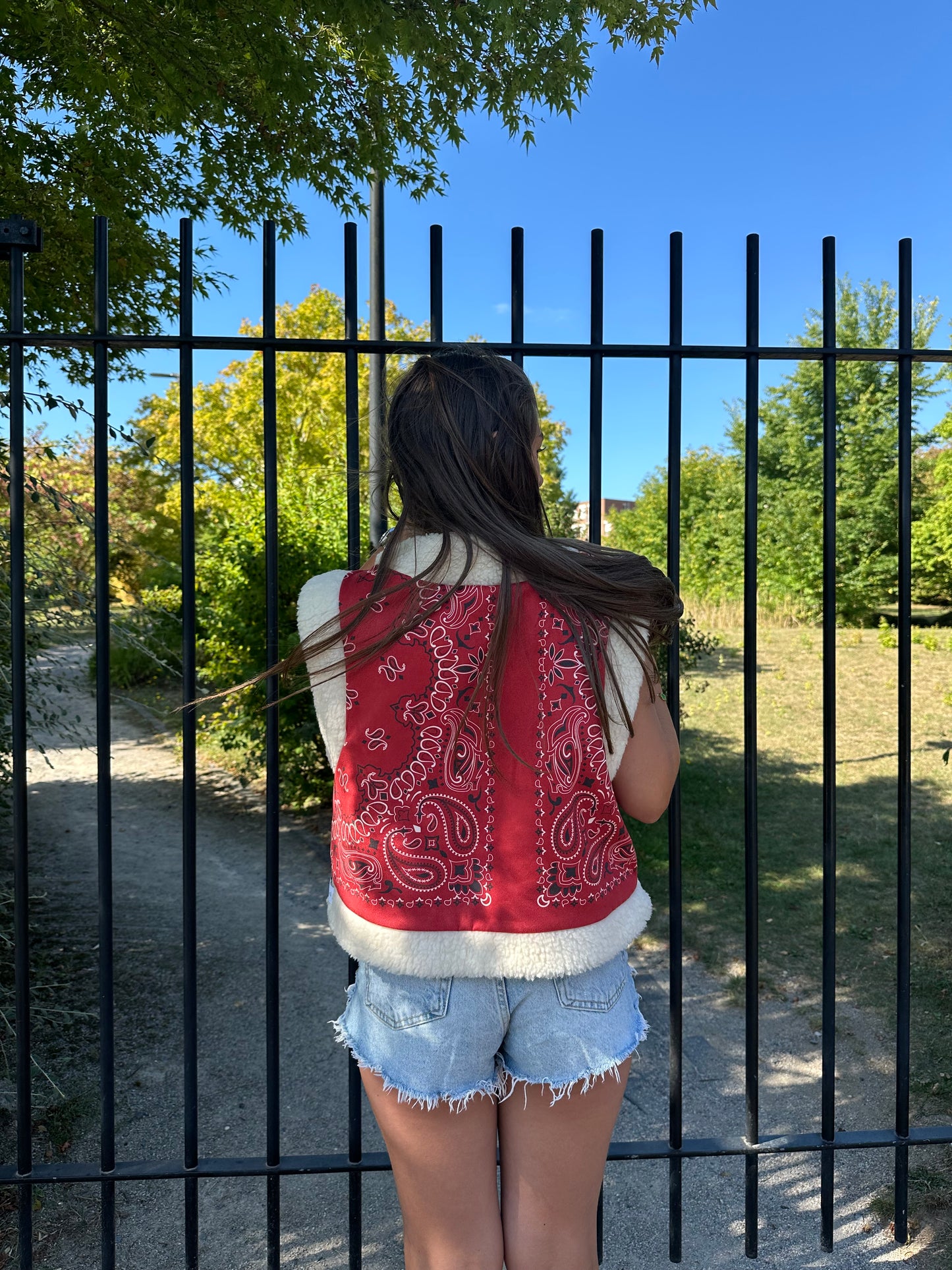 Gilet sans manche Vadim Bandana rouge