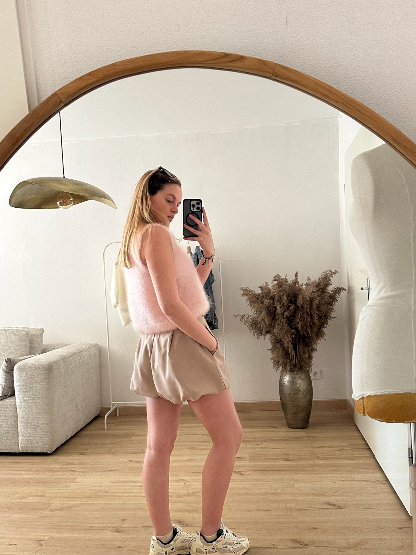 Short court Léandre effet boule beige