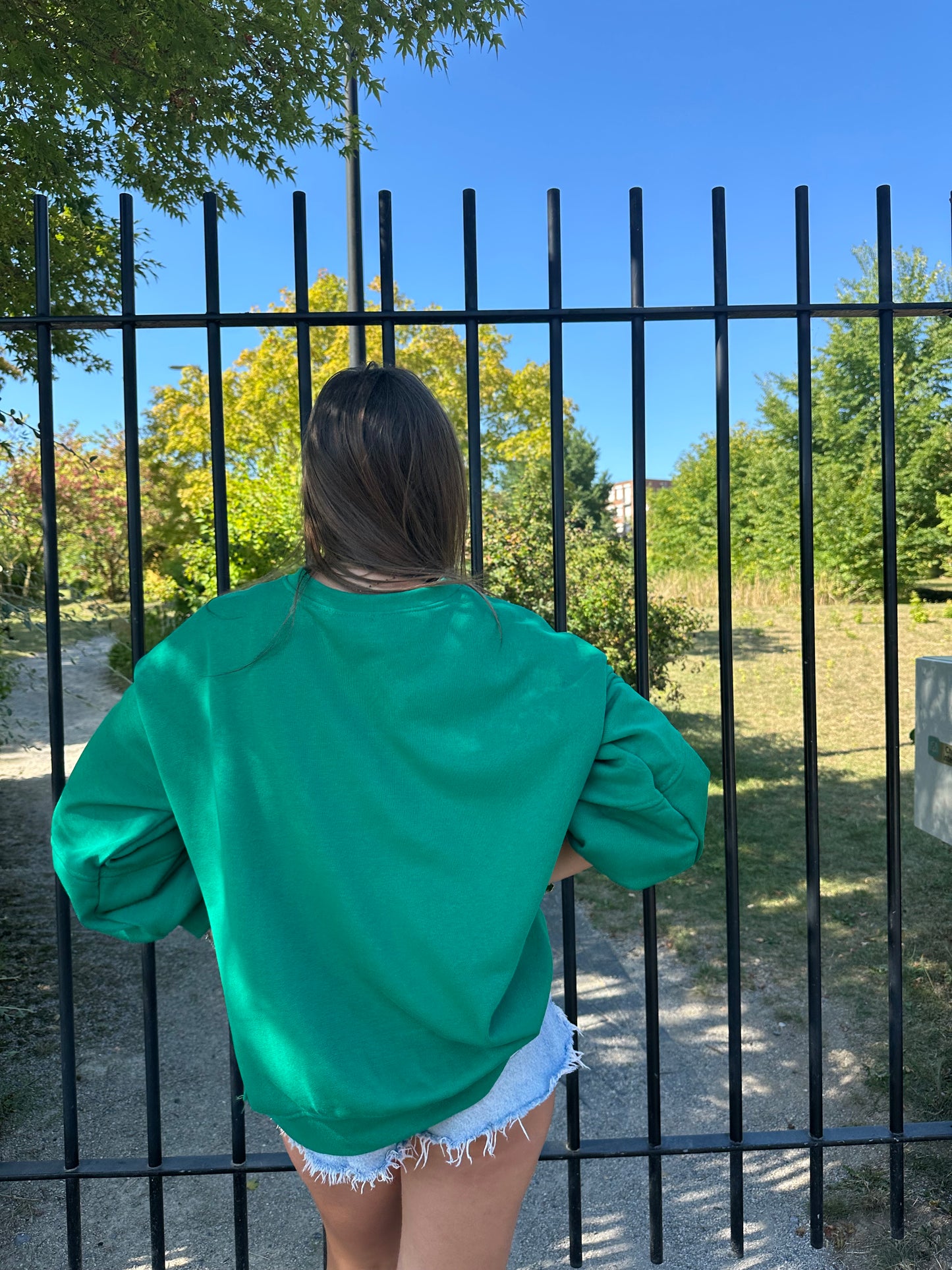 sweat oversize vert Elliot -Patch brodé & confort