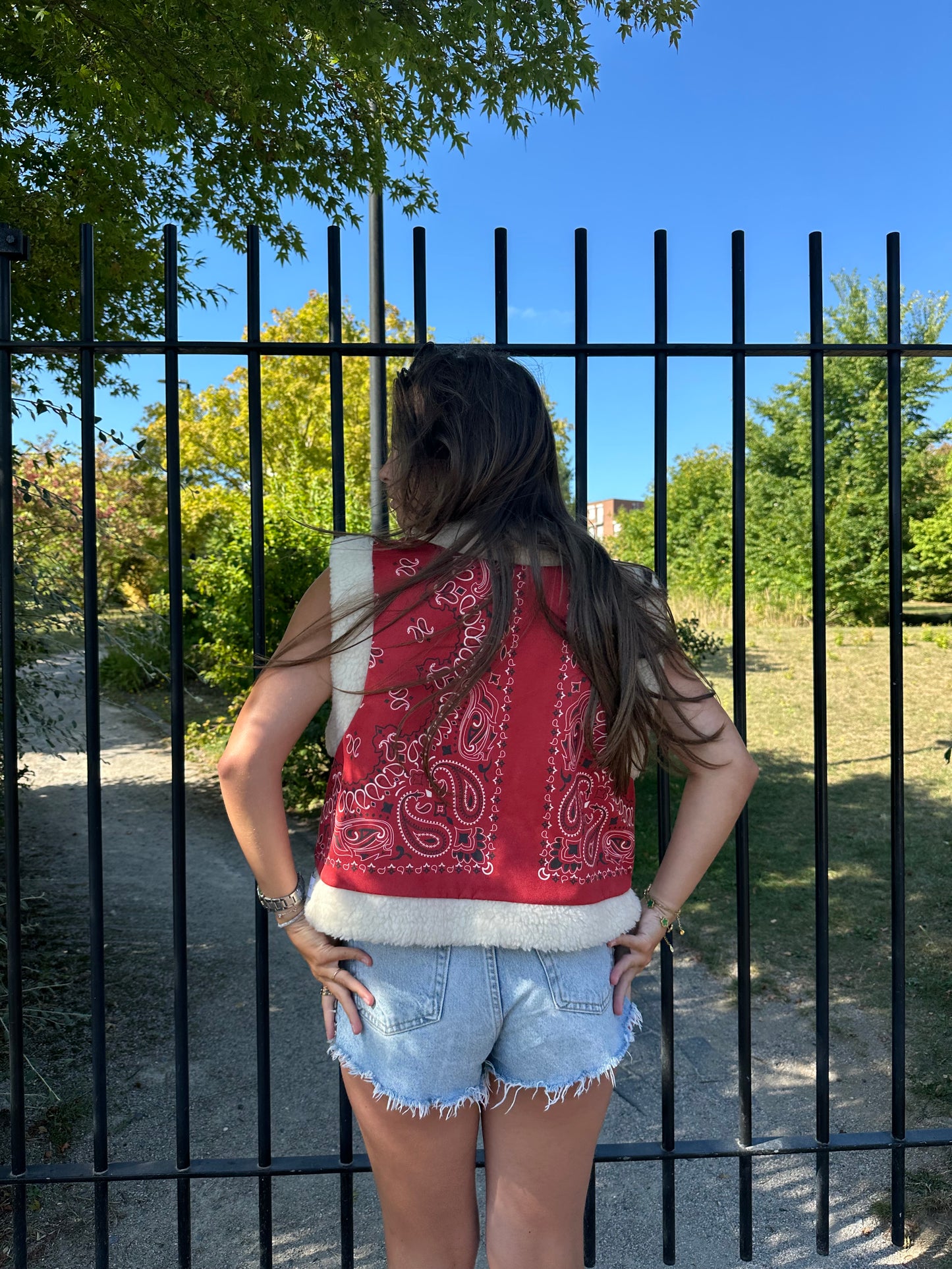 Gilet sans manche Vadim Bandana rouge