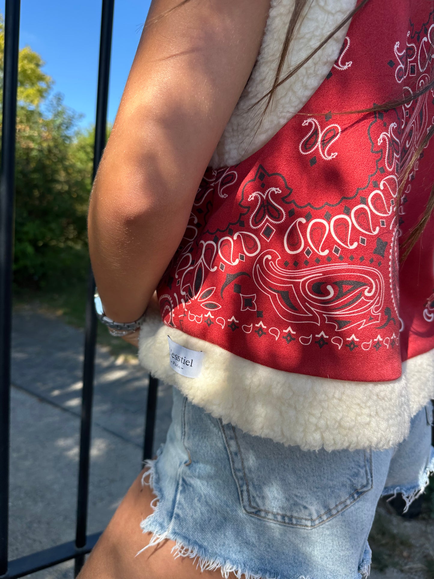 Gilet sans manche Vadim Bandana rouge