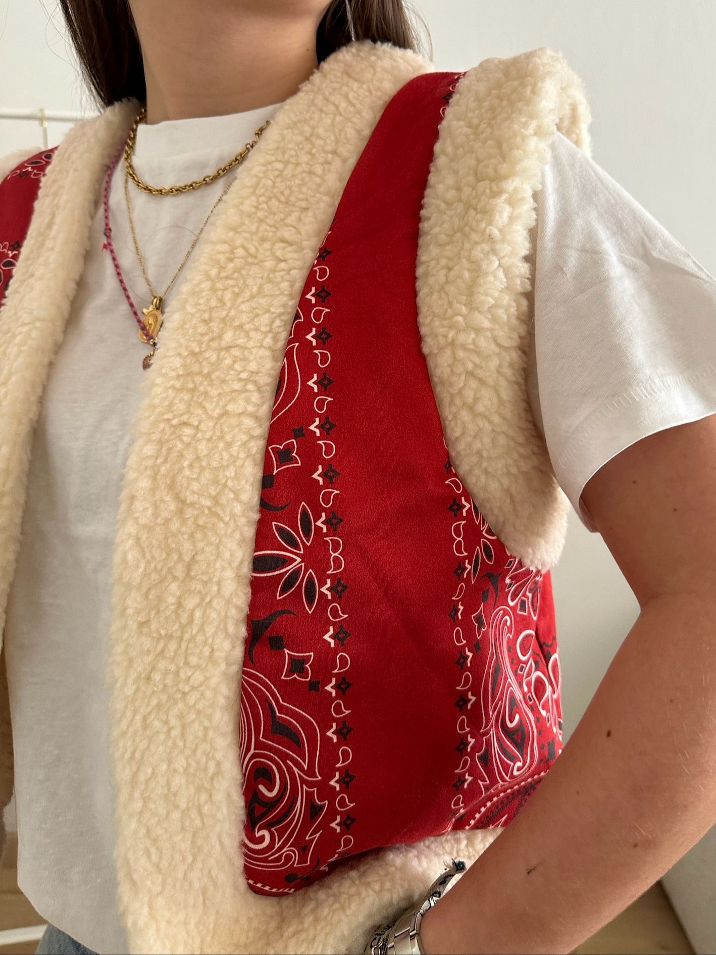 Gilet sans manche Vadim Bandana rouge