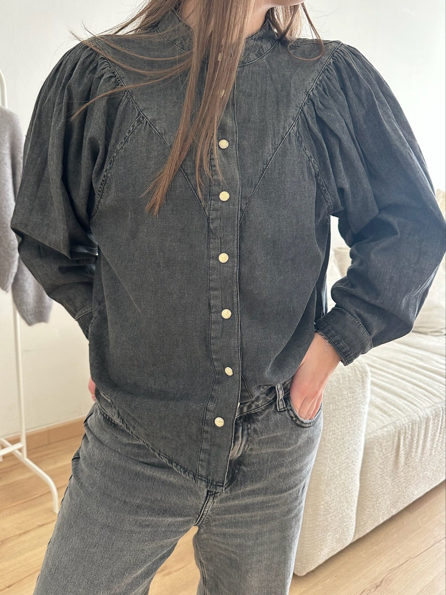 Chemise Nicole denim gris