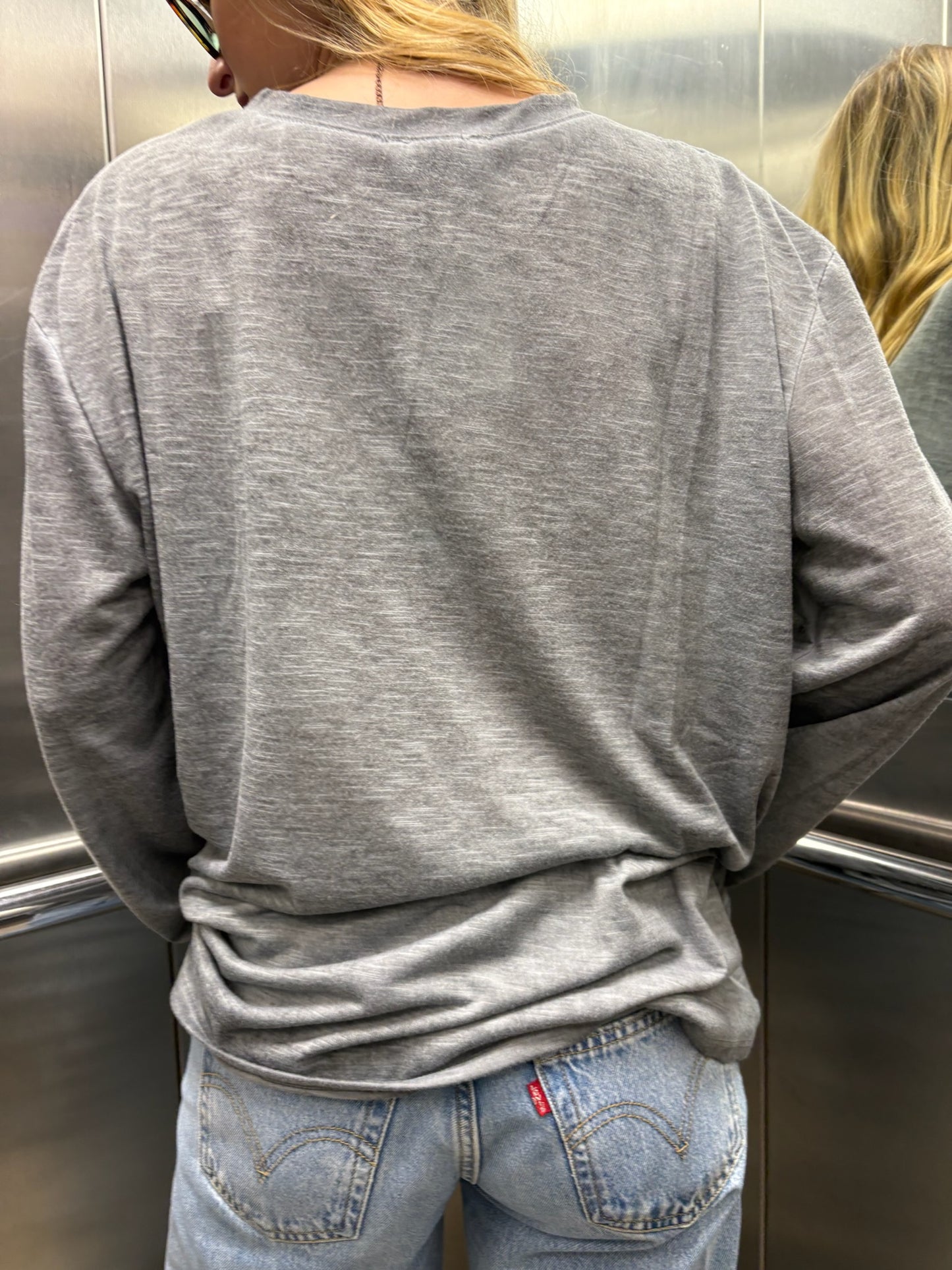 T-shirt oversize manches longues Roman gris