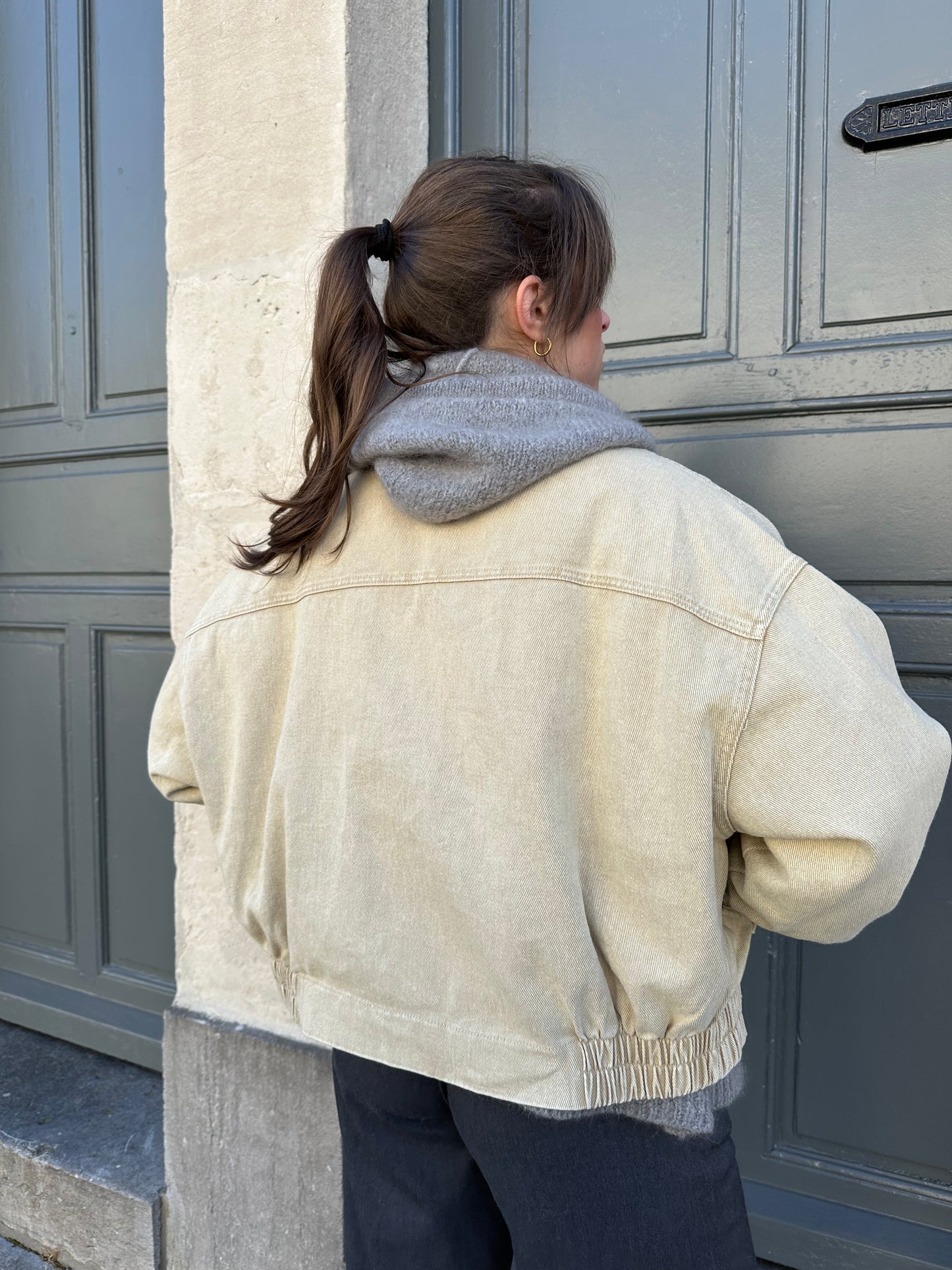 Veste en jean Lou oversize beige