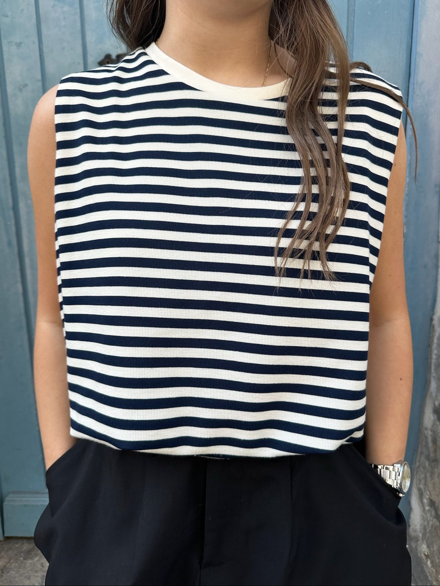 T-shirt Malo sans manche rayé